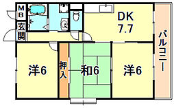 メゾンたむら 3DKの間取図画像