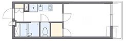 レオパレストライズ2 1Kの間取図画像