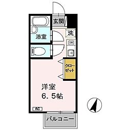 セジュール摩耶 ワンルームの間取図画像
