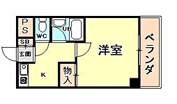 エクレール六甲 1Kの間取図画像