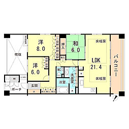 アーバンビュー芦屋山手B棟 3LDKの間取図画像