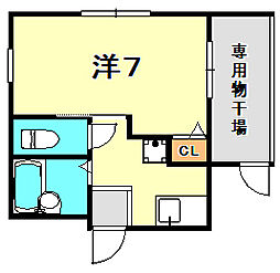 千代第一ビル 1Kの間取図画像