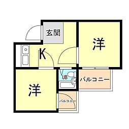アメニティ東神戸五番館 2Kの間取図画像