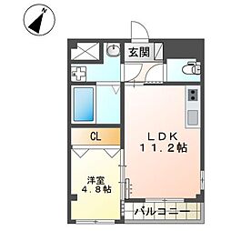 神戸市灘区下河原通4丁目新築マンション 1LDKの間取図画像