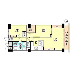 芦屋翠ケ丘パークマンション 2LDKの間取図画像