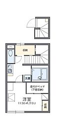 レオパレスクレスト御影 1Kの間取図画像