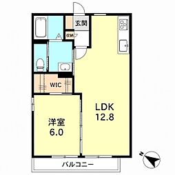 セジュール中田1 1DKの間取図画像