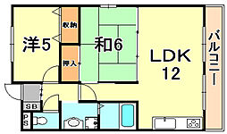 ベルフォーレ森 2LDKの間取図画像