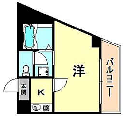 クレセント公光 1Kの間取図画像