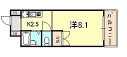 サイトピア本山 1Kの間取図画像