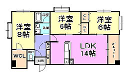 シティプラザ芦屋西 3LDKの間取図画像