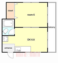 グリーンハイツいしまち 1DKの間取図画像