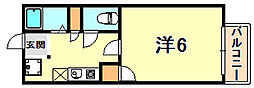 ホーミー前田 1Kの間取図画像