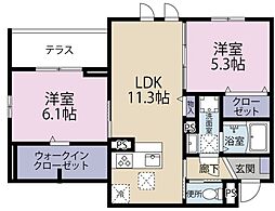 ASHA NOOR 2LDKの間取図画像