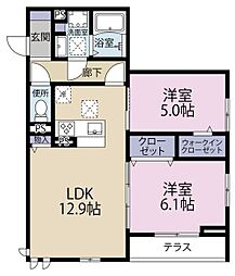 ASHA NOOR 2LDKの間取図画像