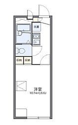 レオパレスベル芦屋 1Kの間取図画像