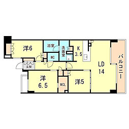 ザ・パークハウス住吉川 3LDKの間取図画像