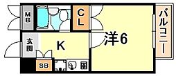 ル・シェルンパート2 1Kの間取図画像