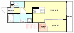 S MOVE芦屋 1LDKの間取図画像