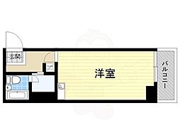 エルデ大手前 11階ワンルームの間取り