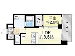 プレサンス東小橋エレディータ 11階1LDKの間取り