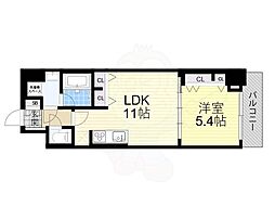 スプランディット上本町WESTII 1LDKの間取図画像