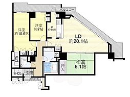 アップルタワー大阪谷町 3LDKの間取図画像