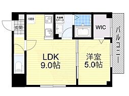 アリビラ鶴橋 1階1LDKの間取り