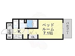 ファーストフィオーレ大阪城イースト 13階1Kの間取り