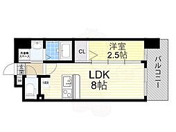 大阪市東成区玉津2丁目マンション 1LDKの間取図画像