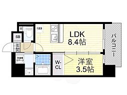 大阪市東成区玉津2丁目マンション 1LDKの間取図画像