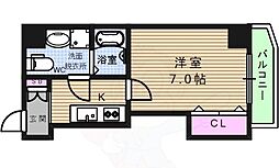 S-FORT大今里西 1Kの間取図画像