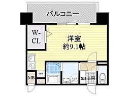 ドゥーエ森ノ宮 ワンルームの間取図画像