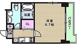 ディナスティ堺筋本町 1Kの間取図画像