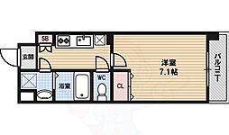 チェリーブロッサム真田山 1Kの間取図画像