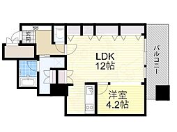 アルグラッドザ・タワー心斎橋 1LDKの間取図画像