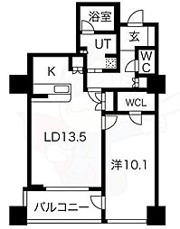 アルグラッドザ・タワー心斎橋 1LDKの間取図画像
