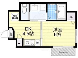 ラ・ルーチェ逢坂 1DKの間取図画像