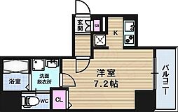 レジュールアッシュ大阪城WEST 1Kの間取図画像