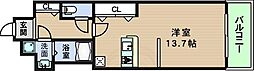 セレッソコート上本町EAST ワンルームの間取図画像