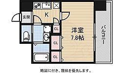 ミラージュパレス難波東レジデンス 1Kの間取図画像