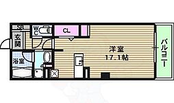 ロイヤルパークス桃坂 ワンルームの間取図画像