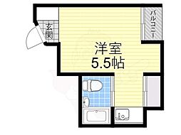 朝日プラザ長堀東パサージュ ワンルームの間取図画像