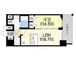プレサンス高津公園ディオ 1LDKの間取図画像