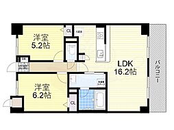 サンシエロ東今里 2LDKの間取図画像