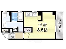 ヴェローナ2 ワンルームの間取図画像