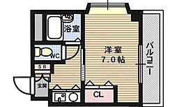 ジュネス絹田3号館 1Kの間取図画像