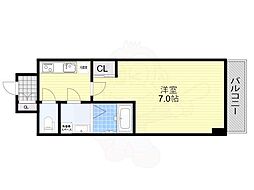 S-レジデンス堺筋本町Deux 1Kの間取図画像