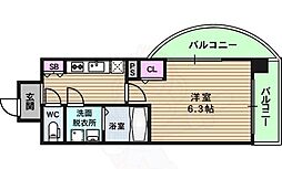 エス・キュート上本町イースト 1Kの間取図画像