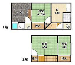 五ケ庄福角の安井貸家41　Ｗ−01 3Kの間取り